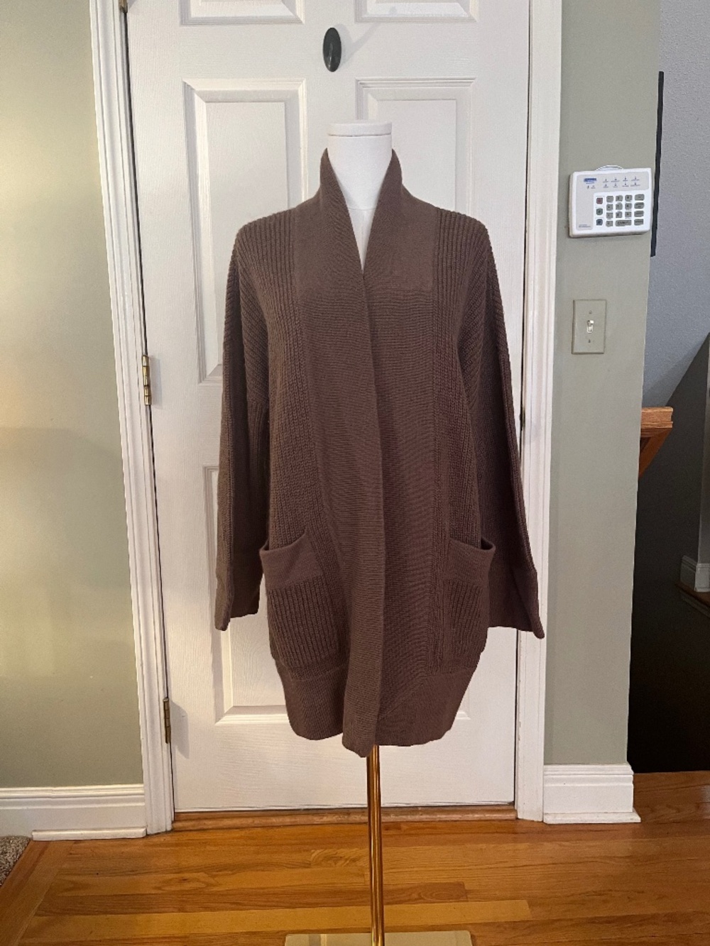 J.Crew Alpaca Merino Wool Blend Chunky Open Cardigan Brown Size M